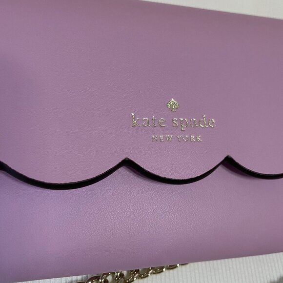 Kate Spade Gemma-Smooth Leather wallet on chain/crossbody in Lavender - Picture 13 of 15